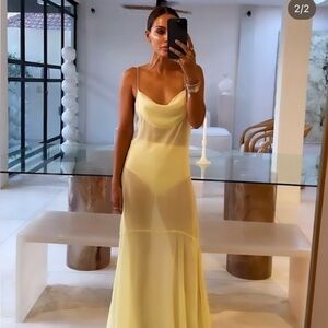 S/W/F BOUTIQUE  SHEER TWO PIECE SLIP DRESS